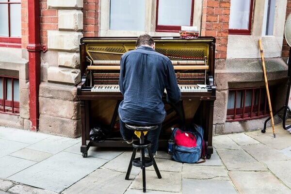 a pianist playing contempoarary classical music